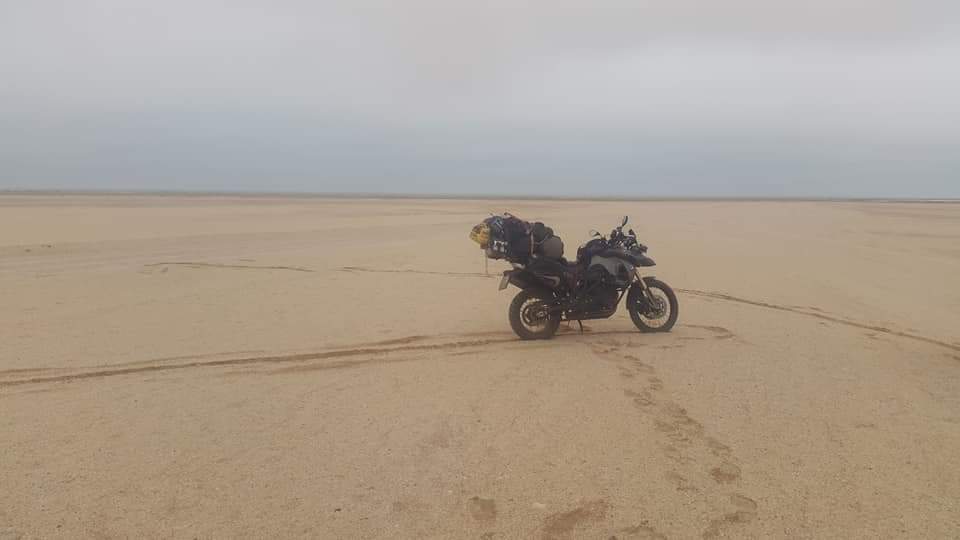 Motorbike in the desert